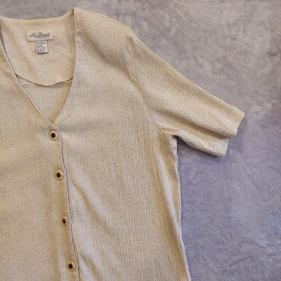 Lee David Blouse Womens 18/20w Ivory Linen Blend Lagan look Beachy vacation - Picture 11 of 14